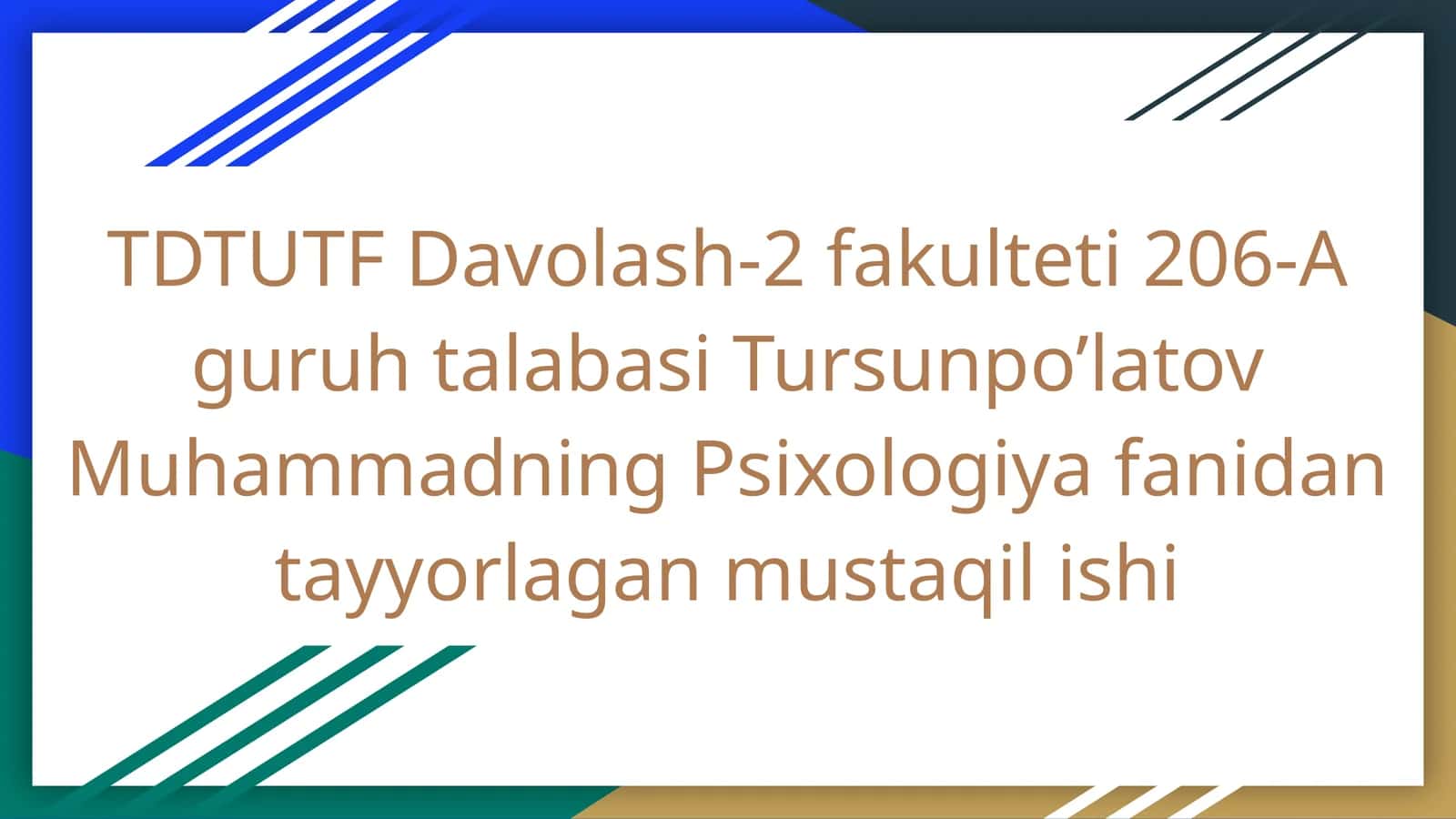Muloqot va shaxslararo munosabatlar psixologiyasi 1
