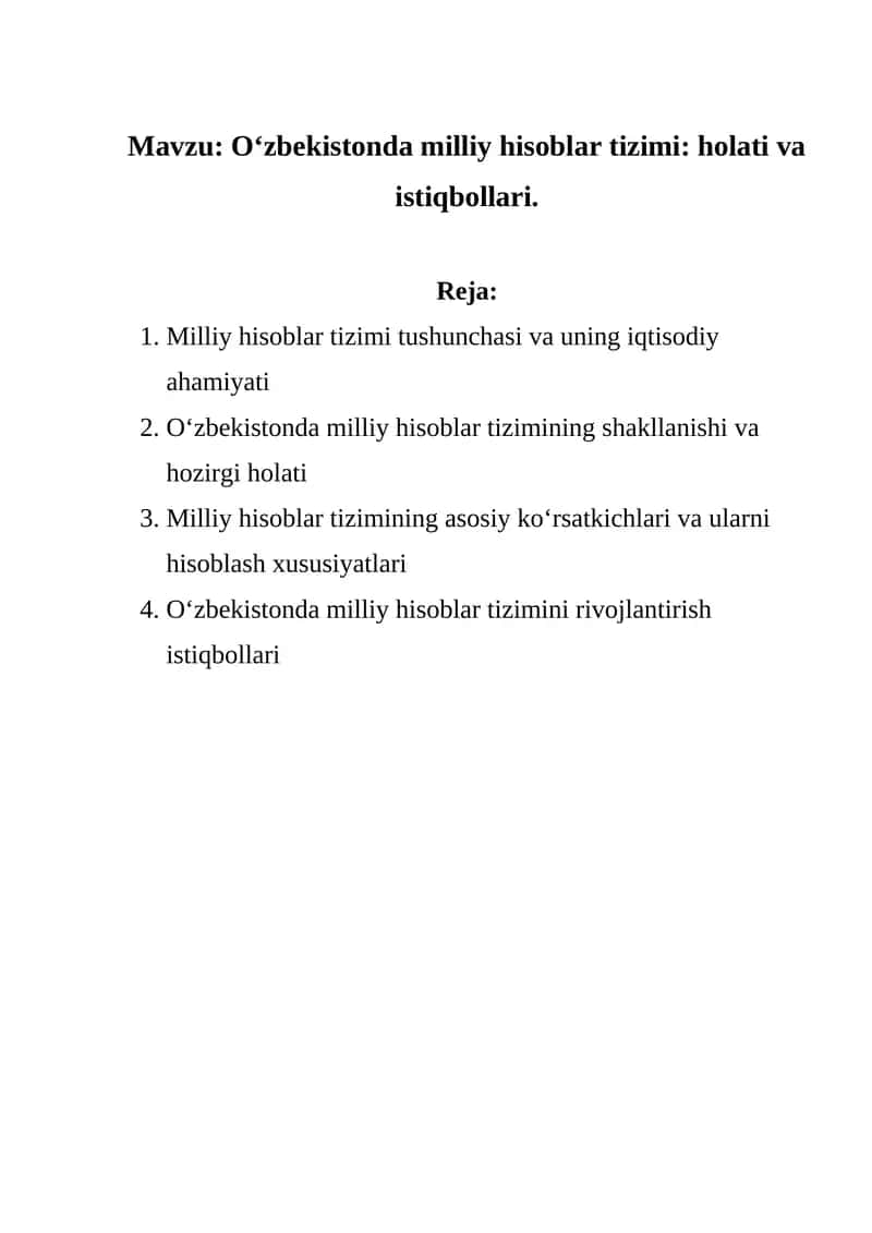 O‘zbekistonda milliy hisoblar tizimi 1
