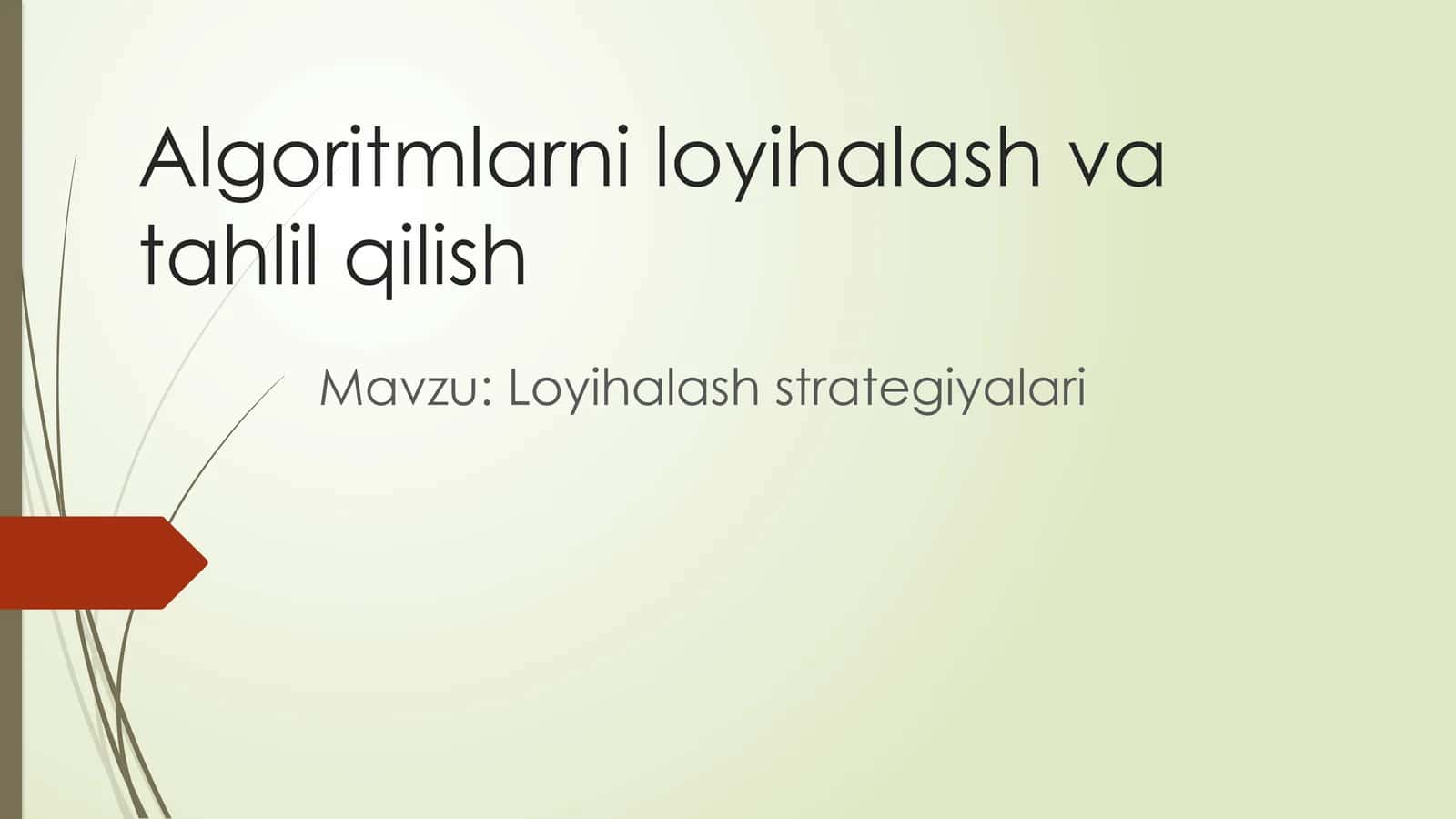 Loyihalash strategiyalari 1