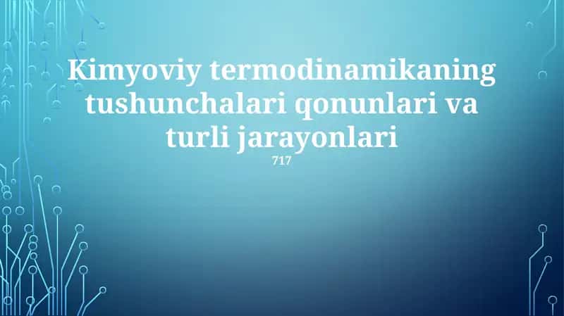 Kimyoviy termodinamika 1