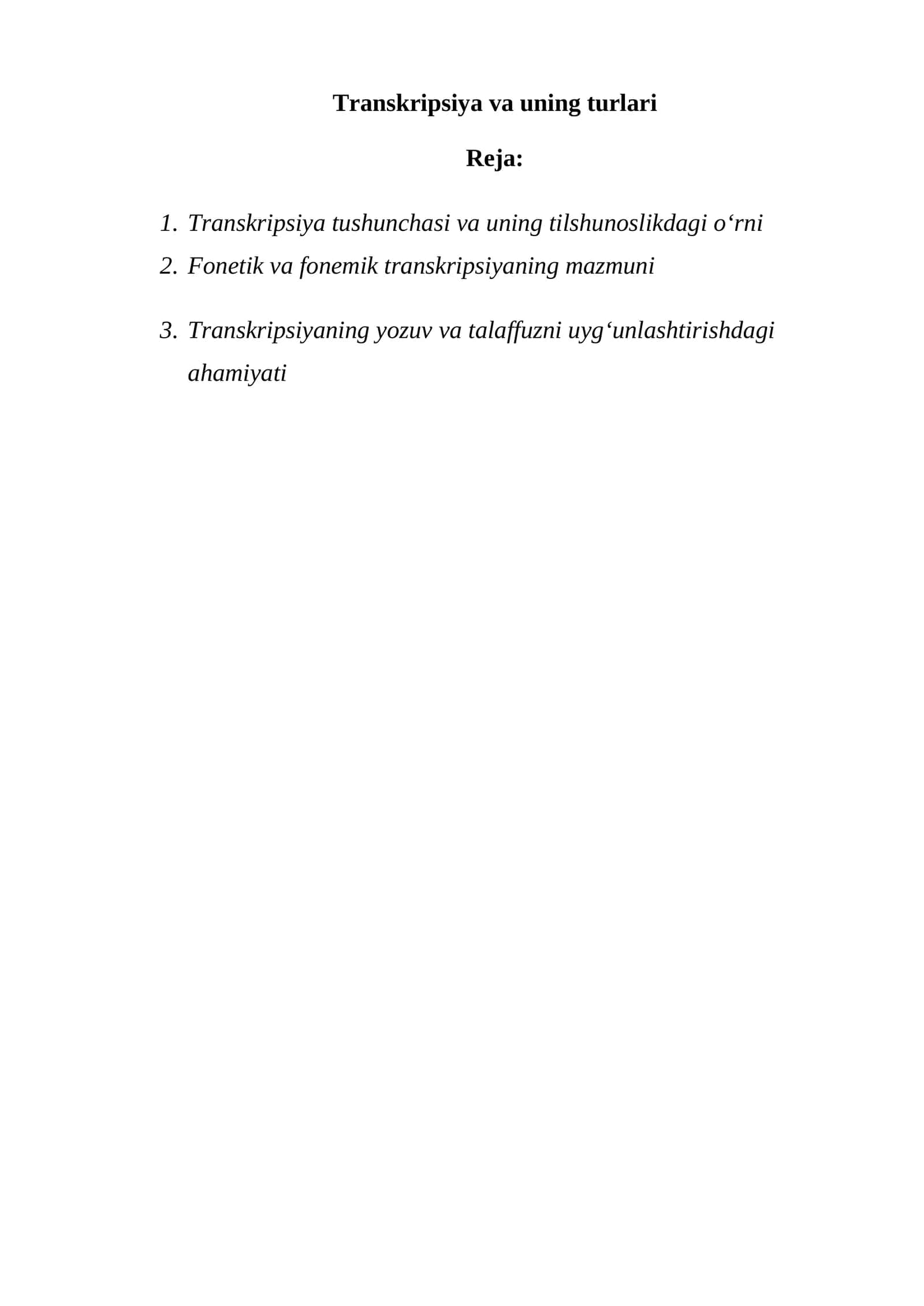 Transkripsiya va uning turlari 1