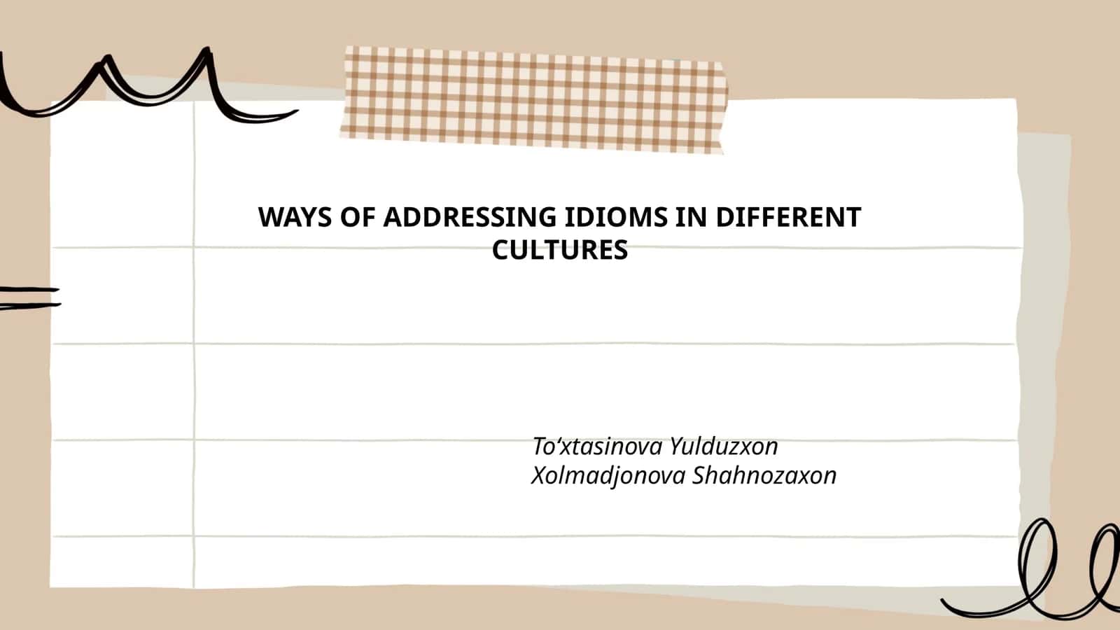 Idioms in Different Cultures 1