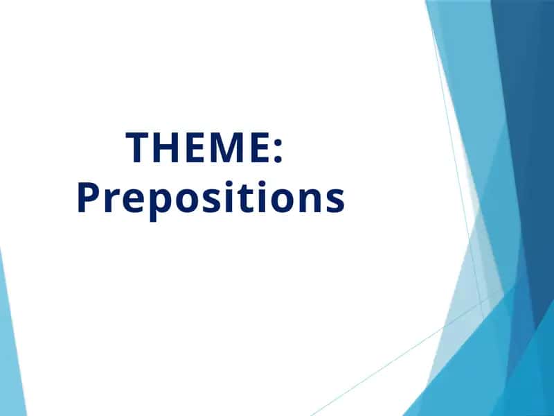 Prepositions 1