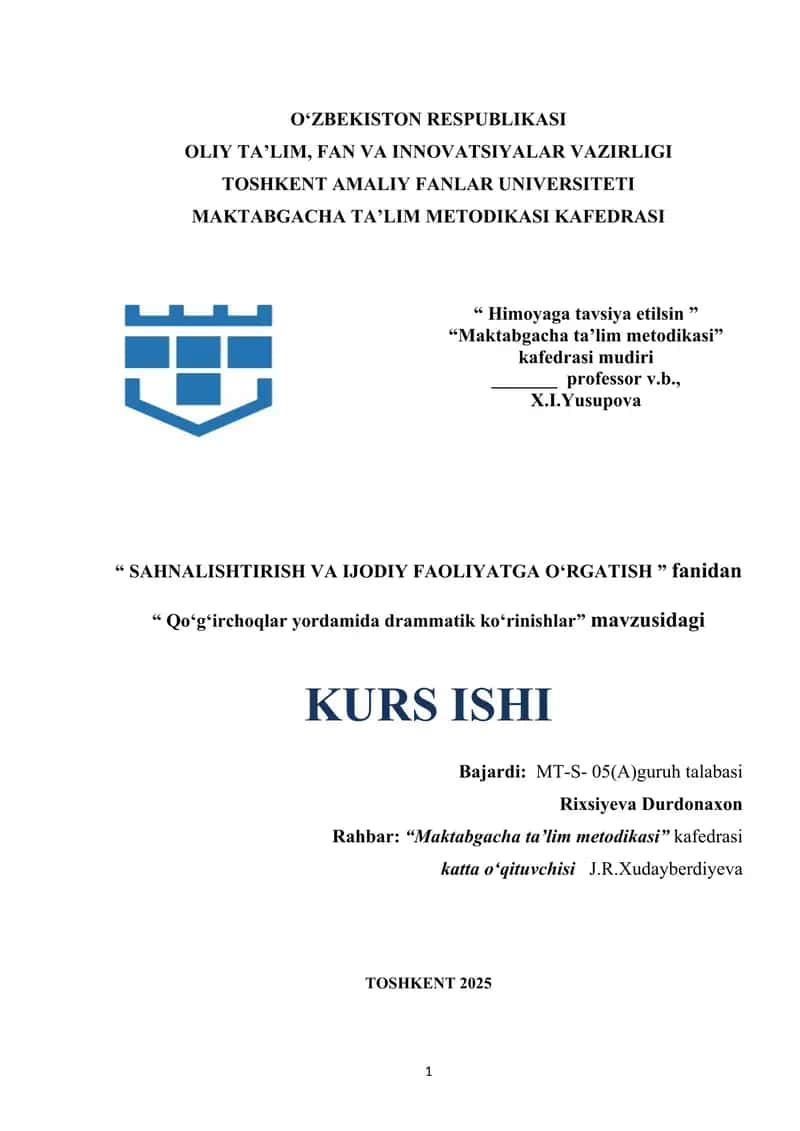 Qoʻgʻirchoqlar yordamida drammatik koʻrinishlar 1