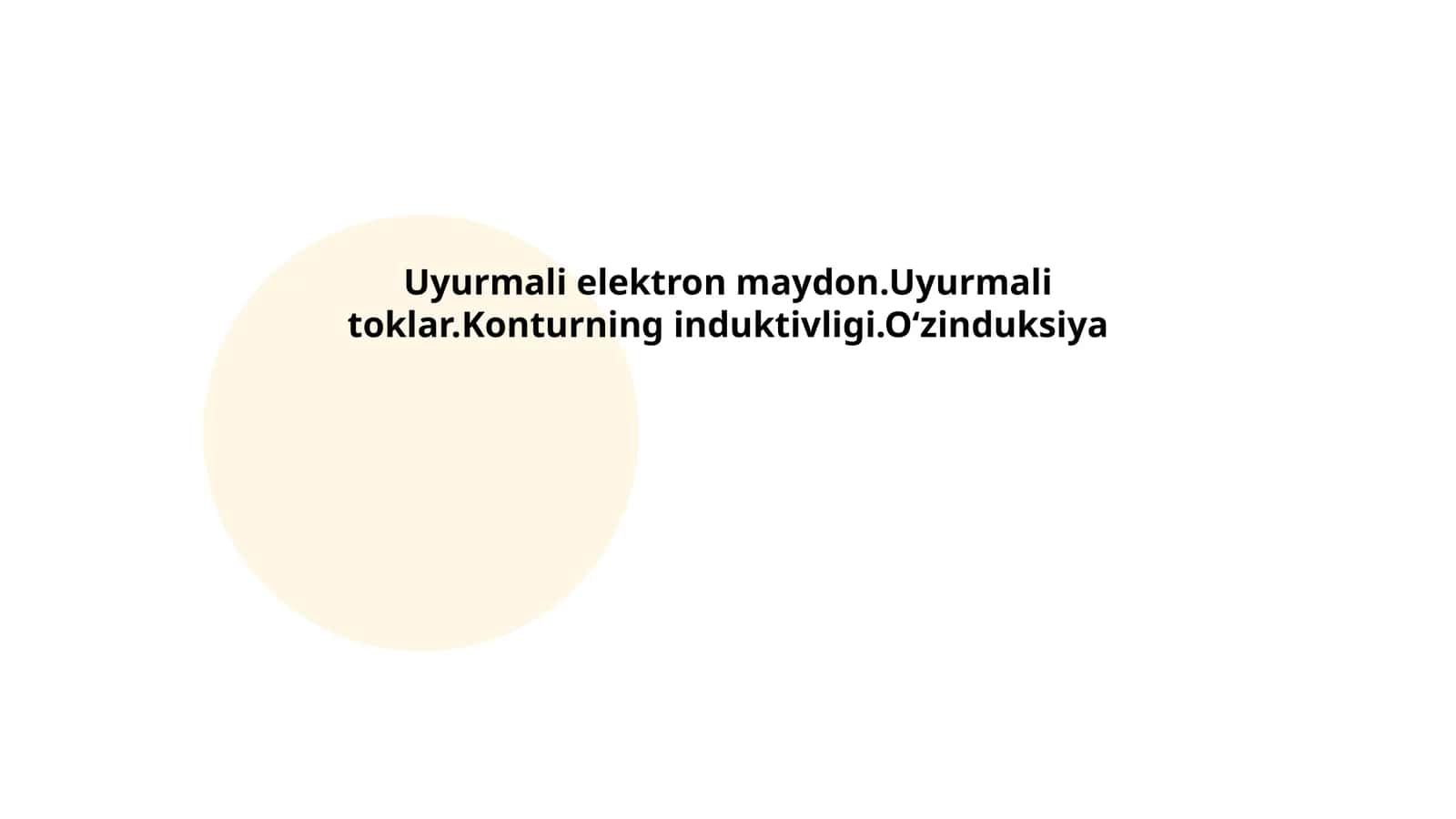 Uyurmali elektron maydon nazariyasi 1