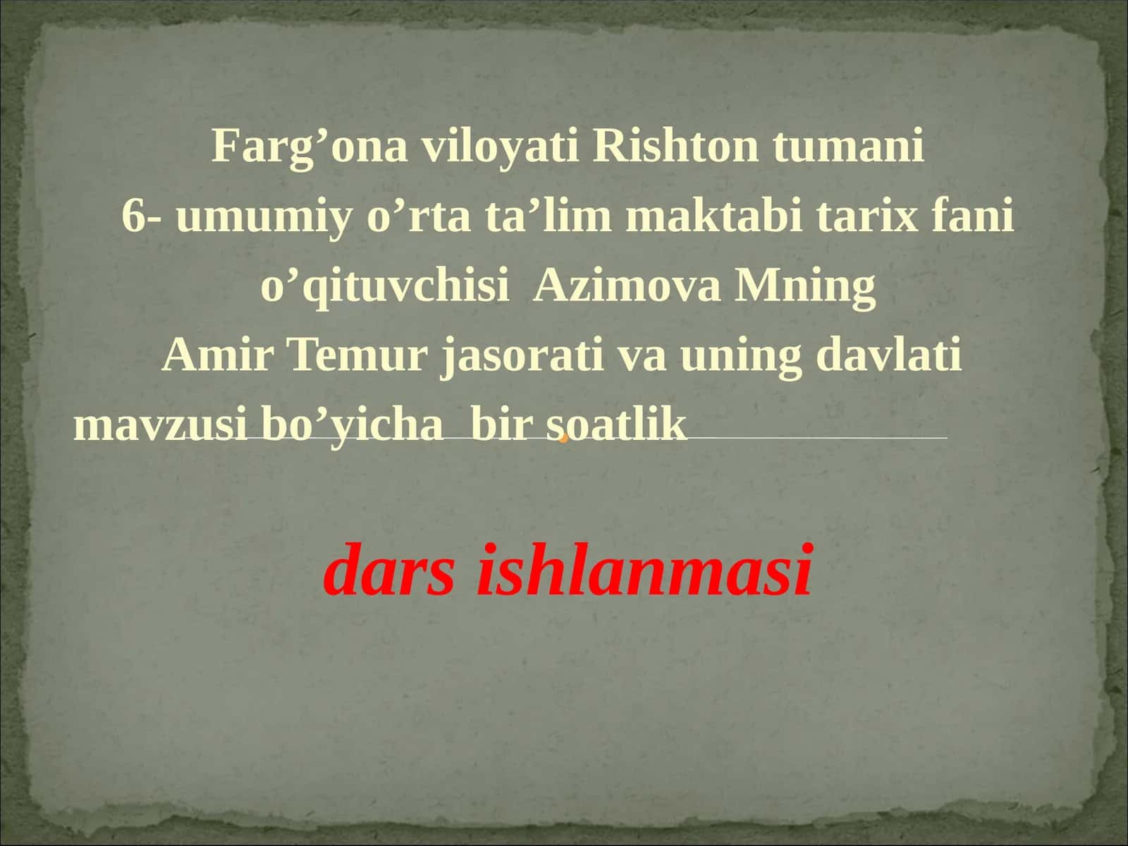 Amir Temur va uning davlati 1