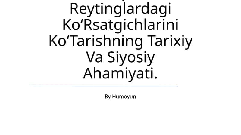 Xalqaro Reytinglar 1