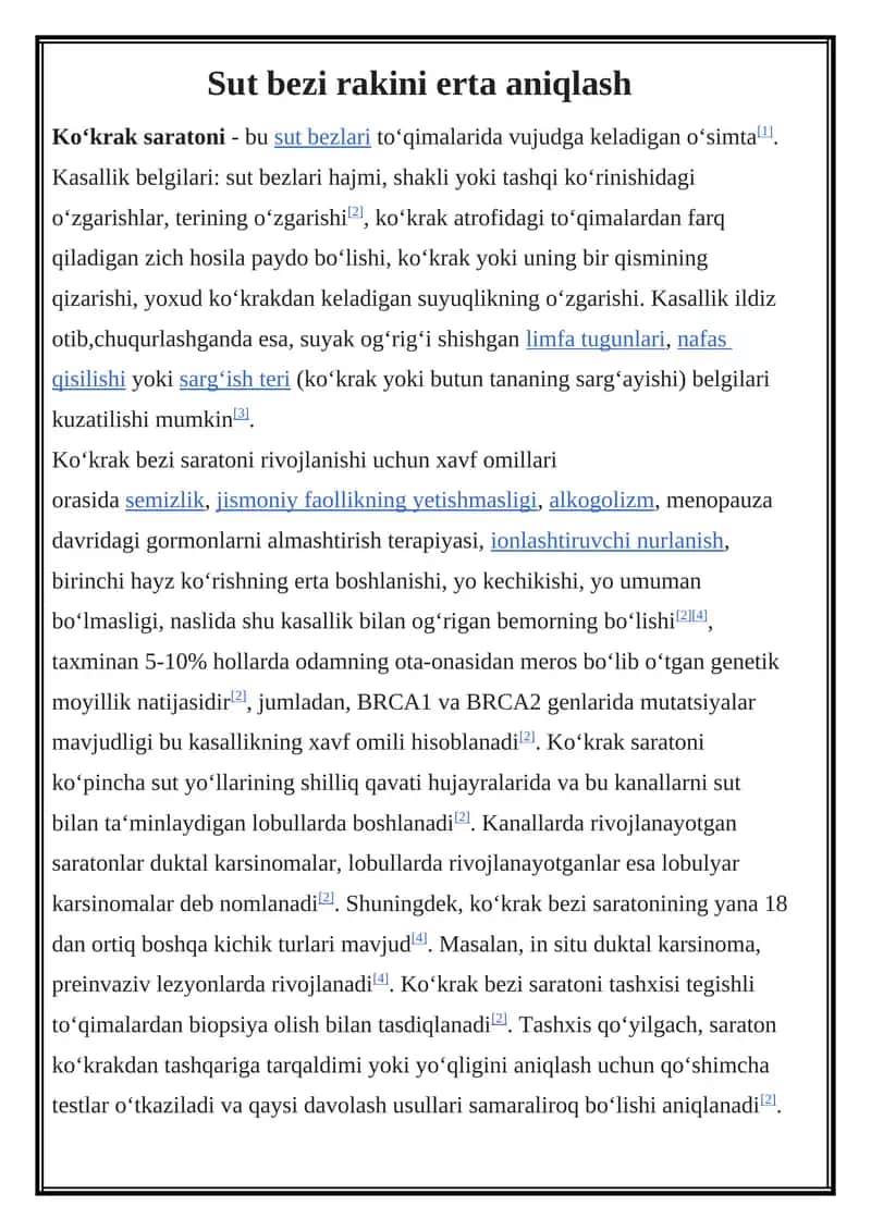 Koʻkrak Bezi Saratoni 1