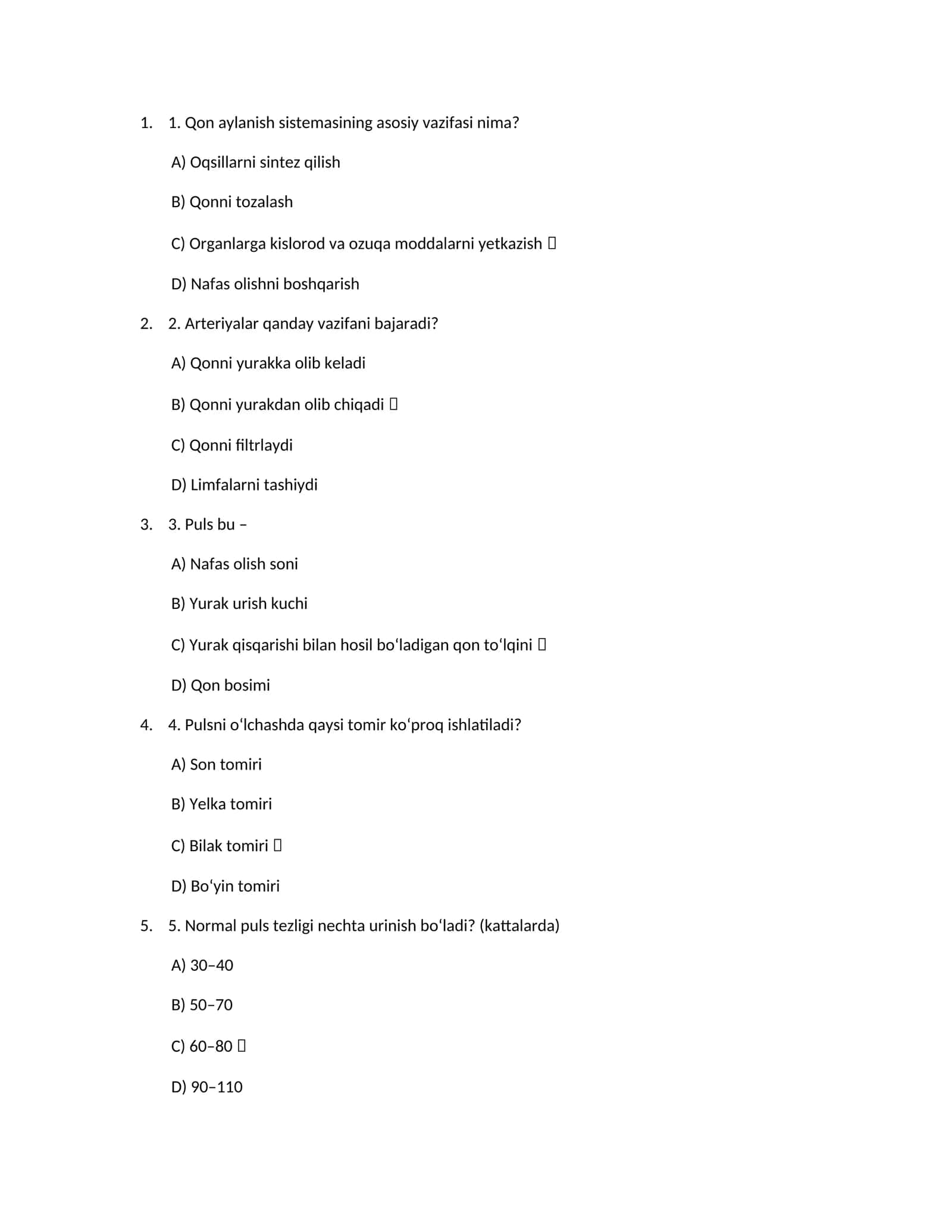 Biologiya Test savollar 1