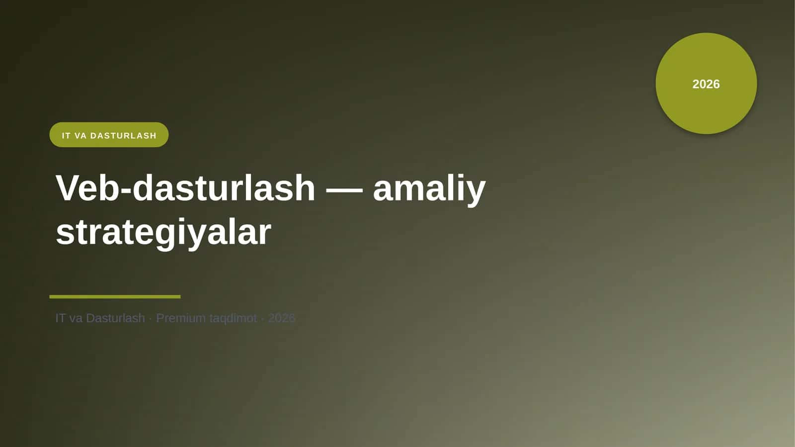 Veb-dasturlash — amaliy strategiyalar 1
