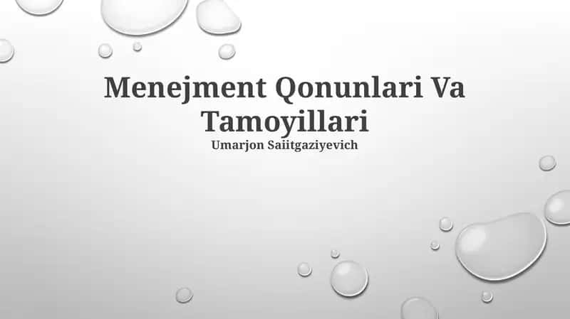 Menejment Qonunlari Va Tamoyillari 1