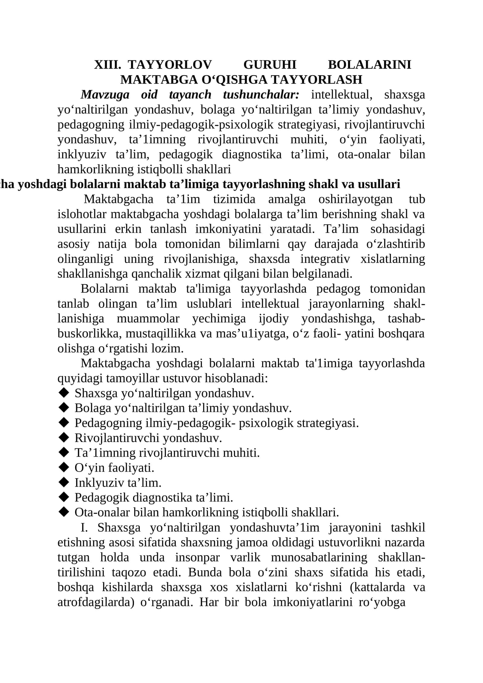 Maktabga Bolalarini O‘qitishga Tayyorlash 1