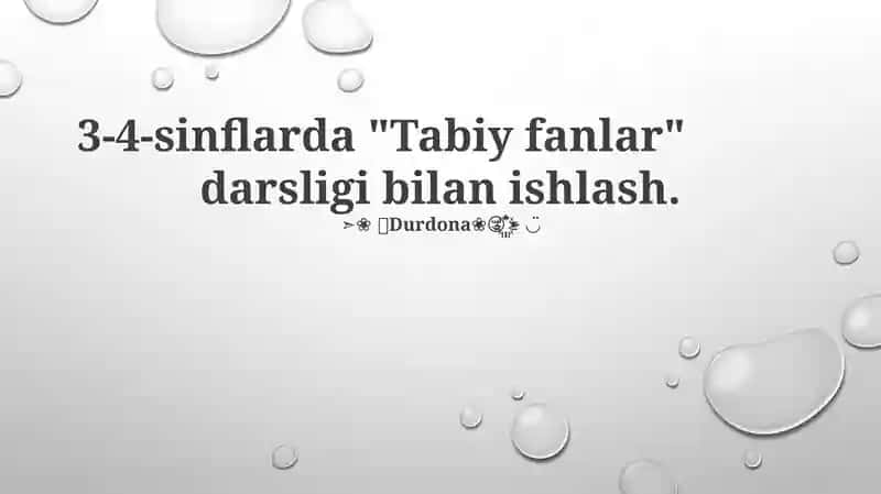 3-4-sinflarda "Tabiy fanlar" darsligi