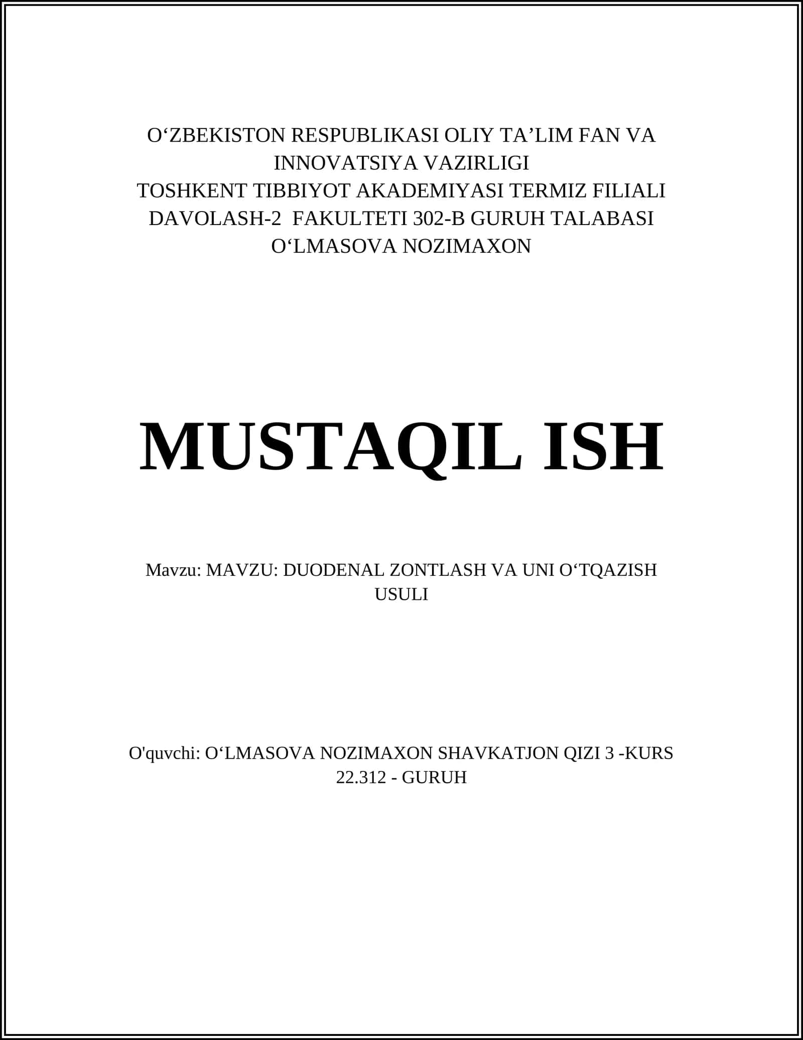 Duodenal zonalash 1