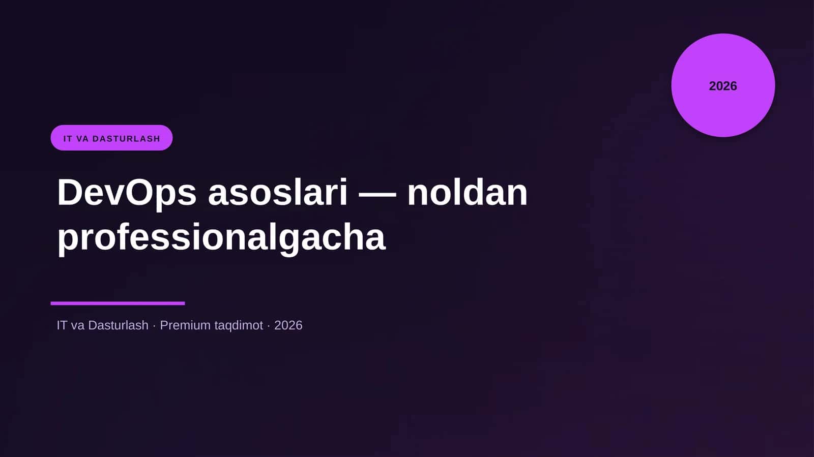 DevOps asoslari — noldan professionalgacha 1