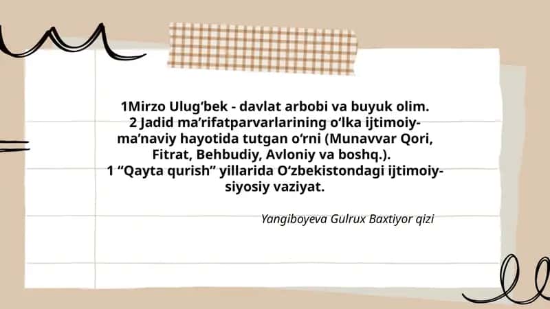 Mirzo Ulug‘bek - davlat arbobi va buyuk olim 1