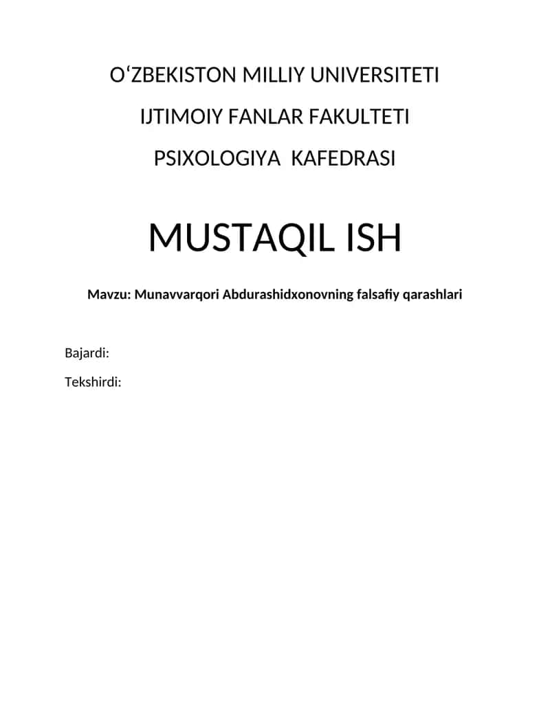 Munavvarqori Abdurashidxonovning falsafiy qarashlari 1