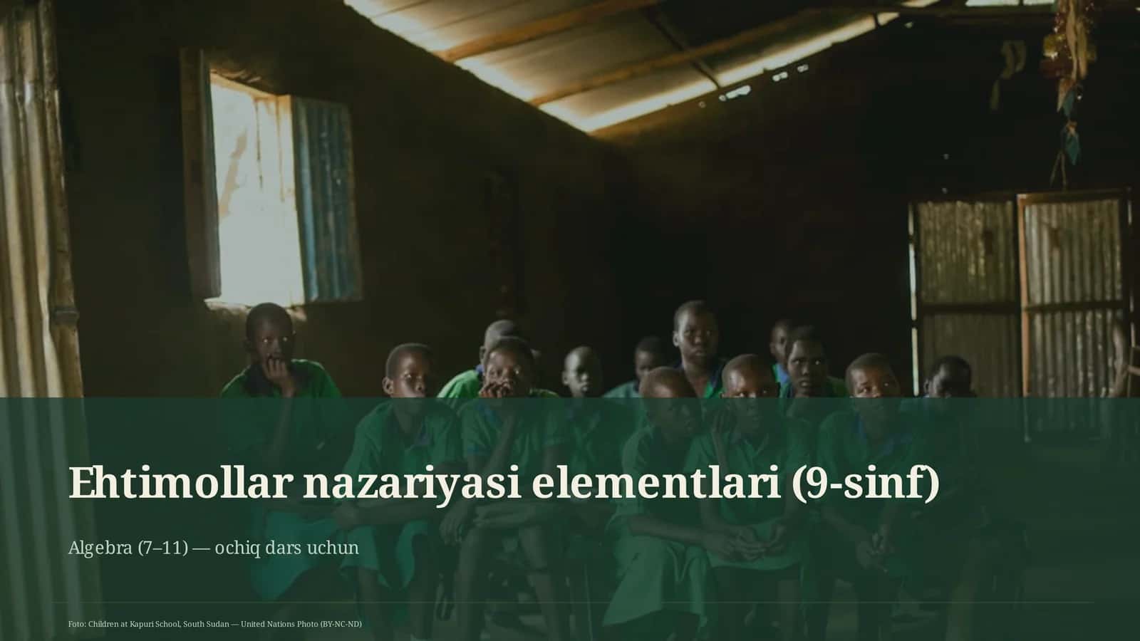 Ehtimollar nazariyasi elementlari (9-sinf) 1