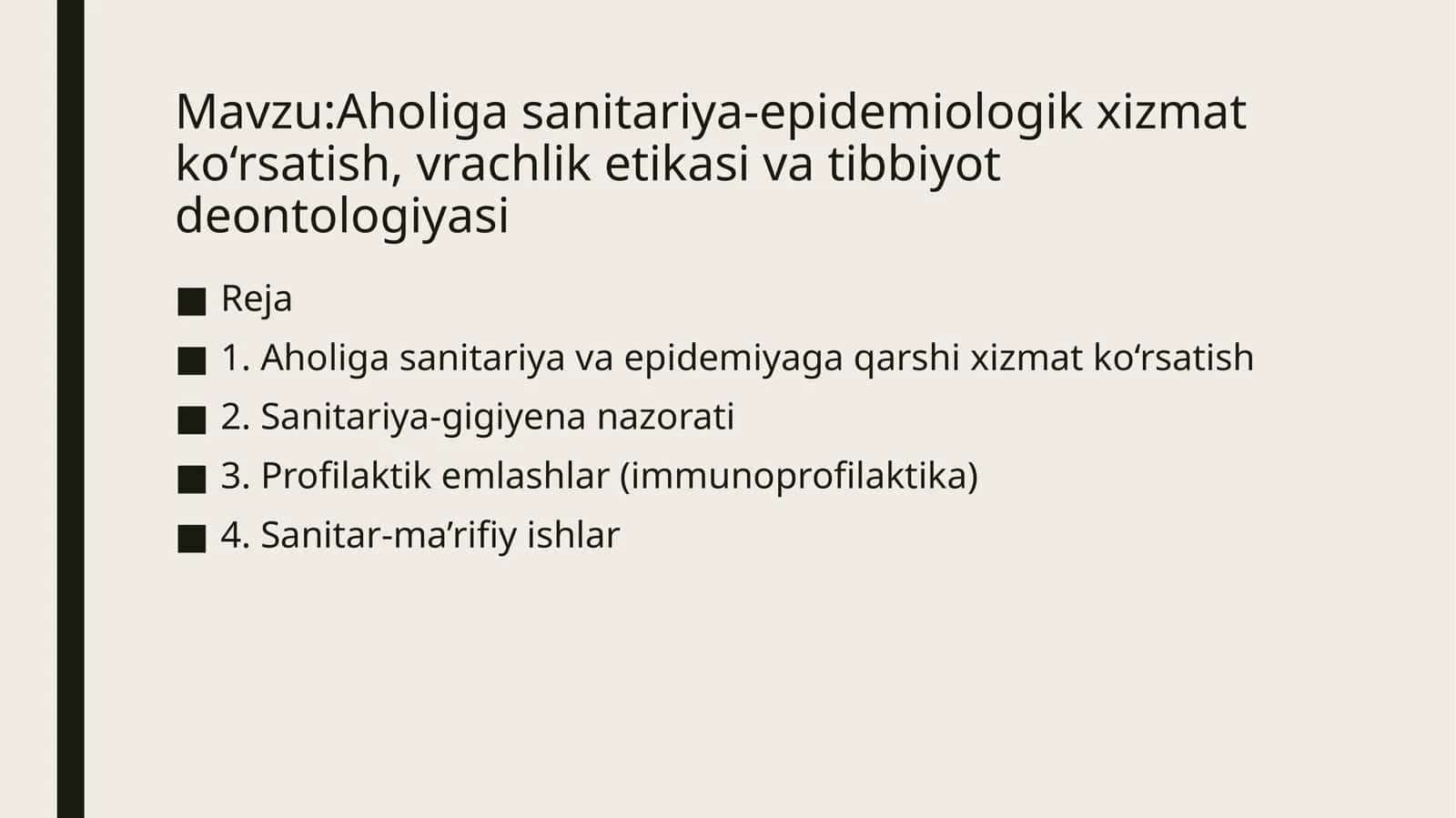Aholigasanitariya-epidemiologikxizmatko‘rsatish,vrachliketikasivatibbiyotdeontologiyasi 1
