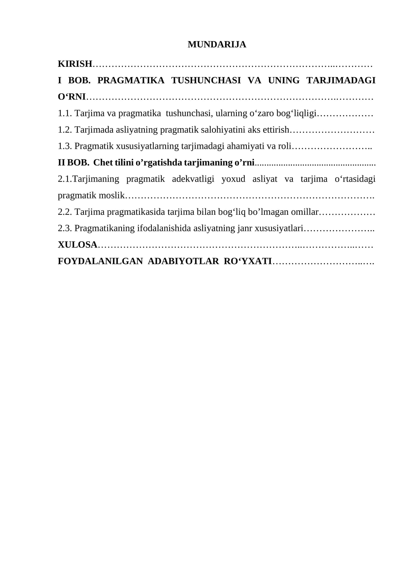 PRAGMATIKA TUSHUNCHASI VA UNING TARJIMADAGI O‘RNI 1