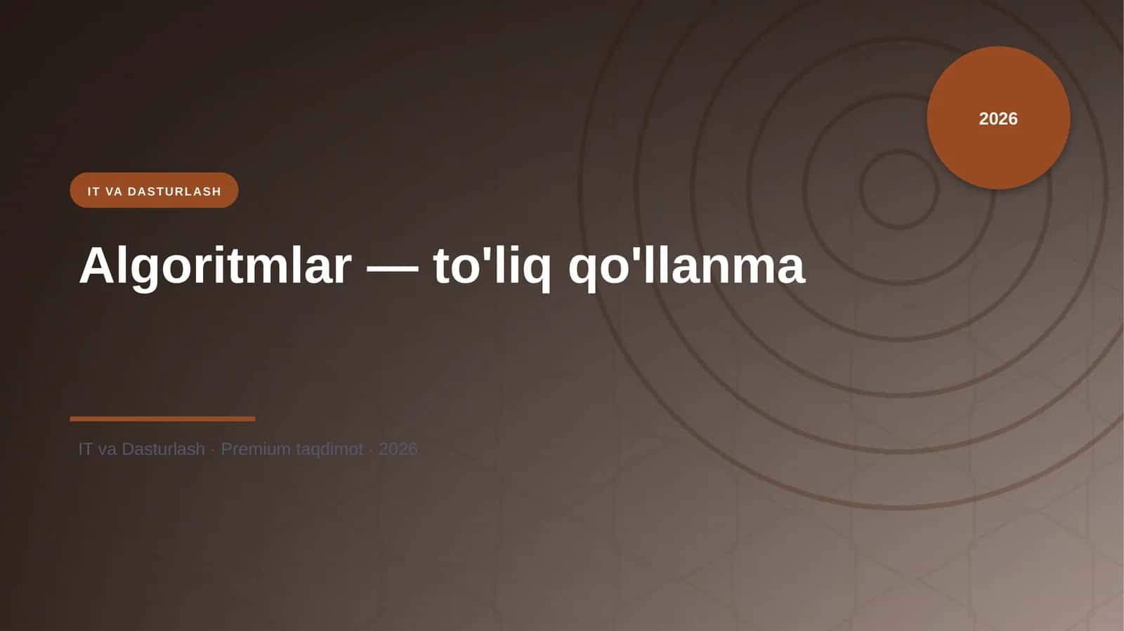 Algoritmlar — to'liq qo'llanma 1