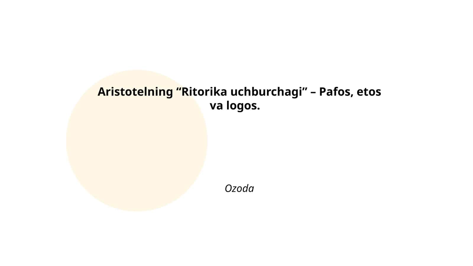 Aristotelning “Ritorika uchburchagi” – Pafos, etos va logos 1