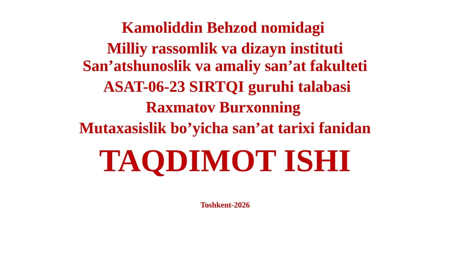 YOG'OCHO'YMAKORLIGI BUXORO MAKTABI 1