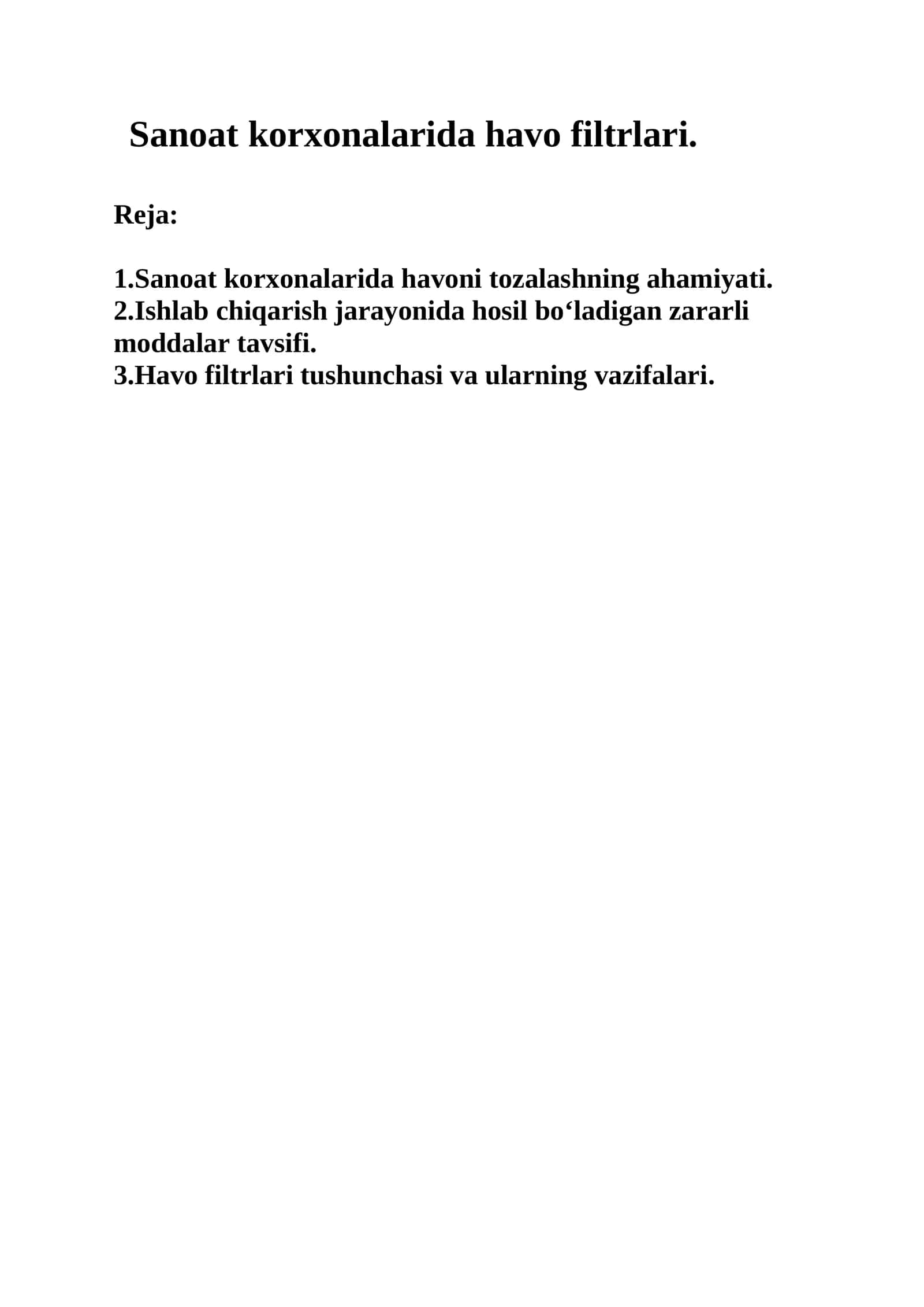 Havo filtrlari 1