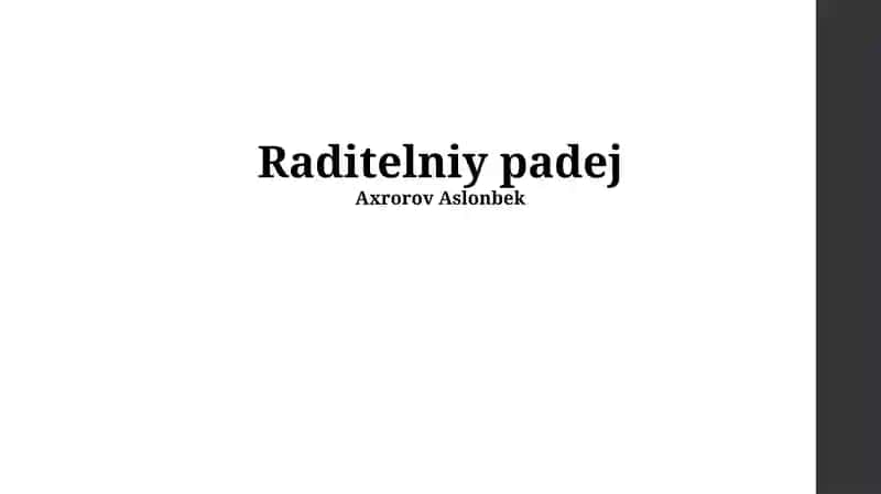Raditelniy padej