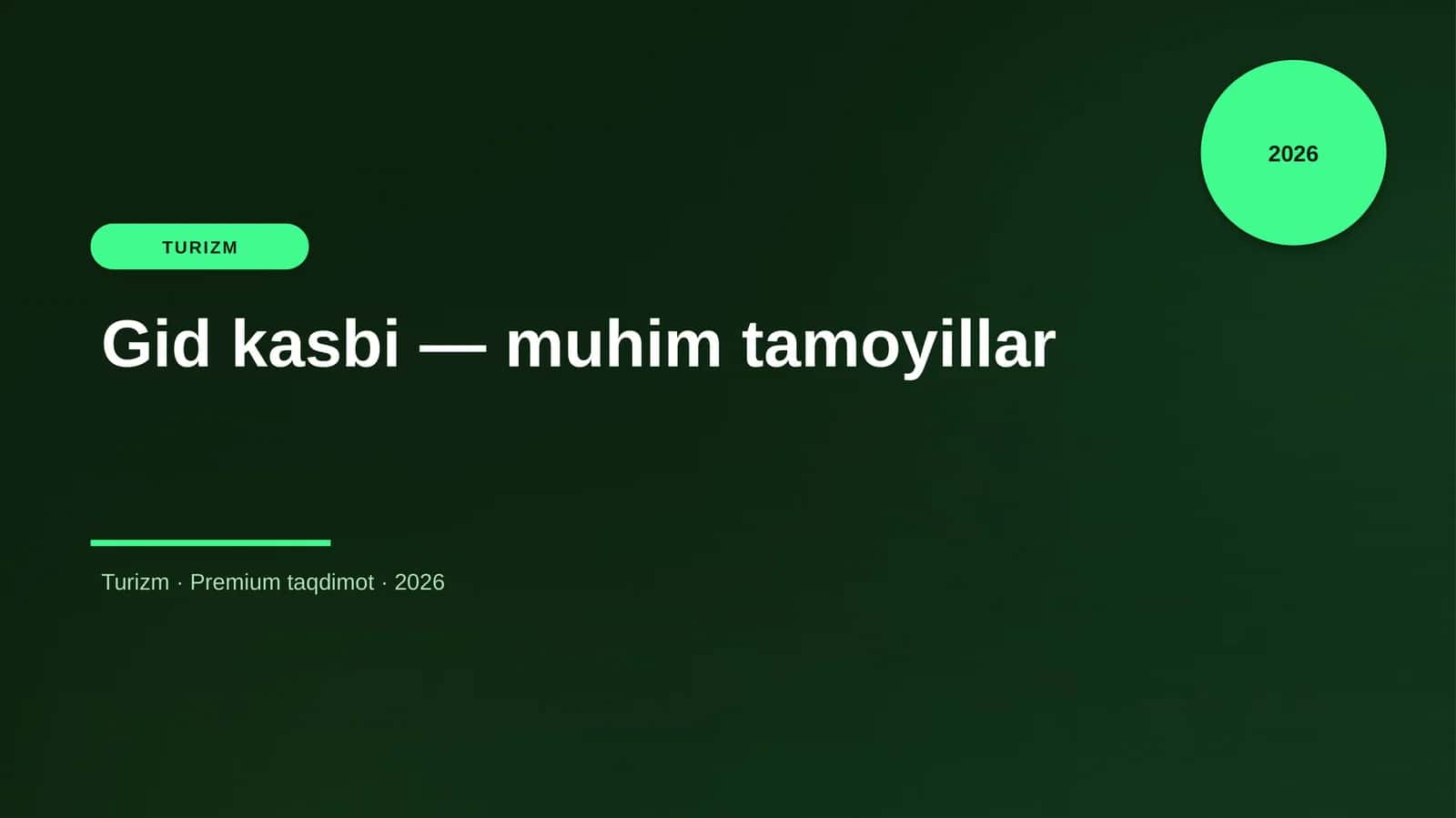 Gid kasbi — muhim tamoyillar 1