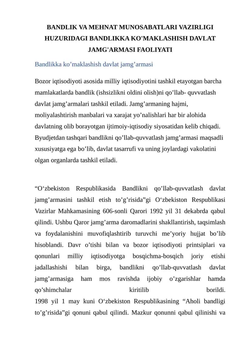 Bandlikka ko’maklashish davlat jamg’armasi 1