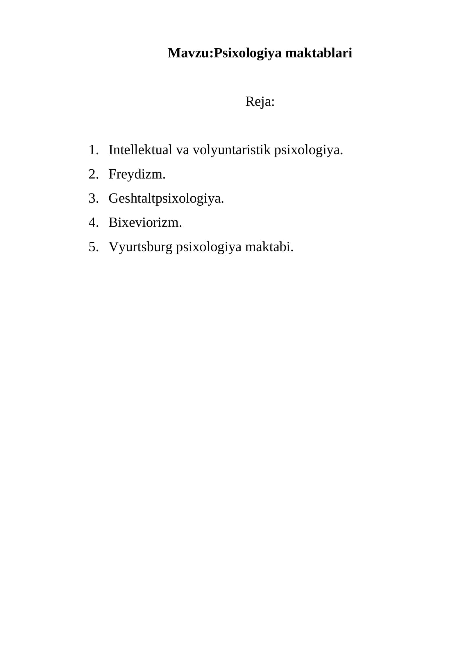 Psixologiya maktablari 1