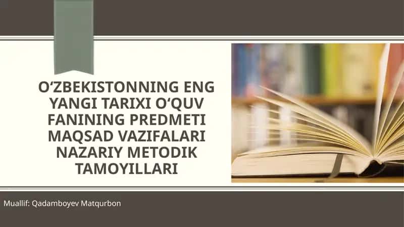 O'zbekistonning eng yangi tarixi 1