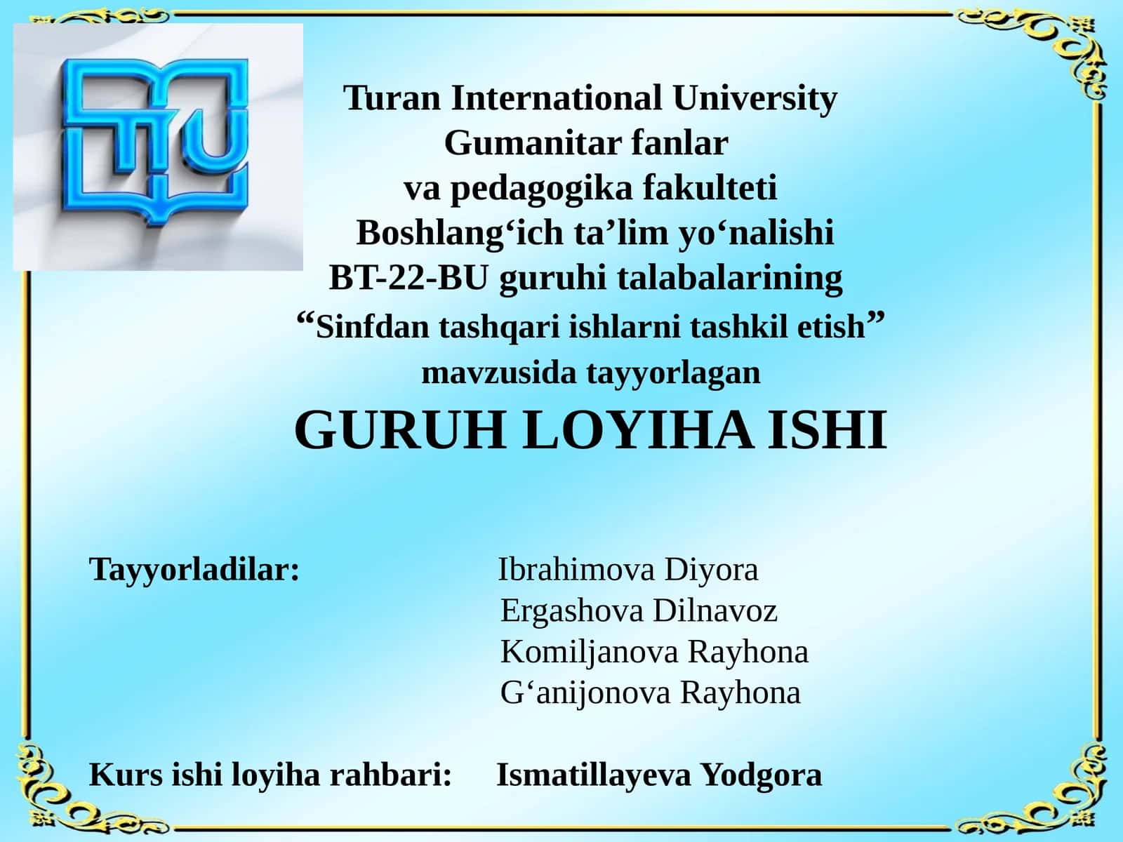 Sinfdan tashqari ishlarni tashkil etish 1