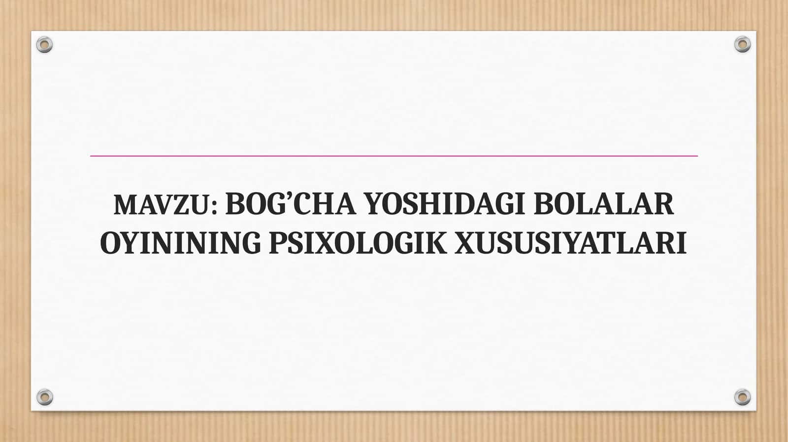 BOG’CHA YOSHIDAGI BOLALAR OYININING PSIXOLOGIK XUSUSIYATLARI 1