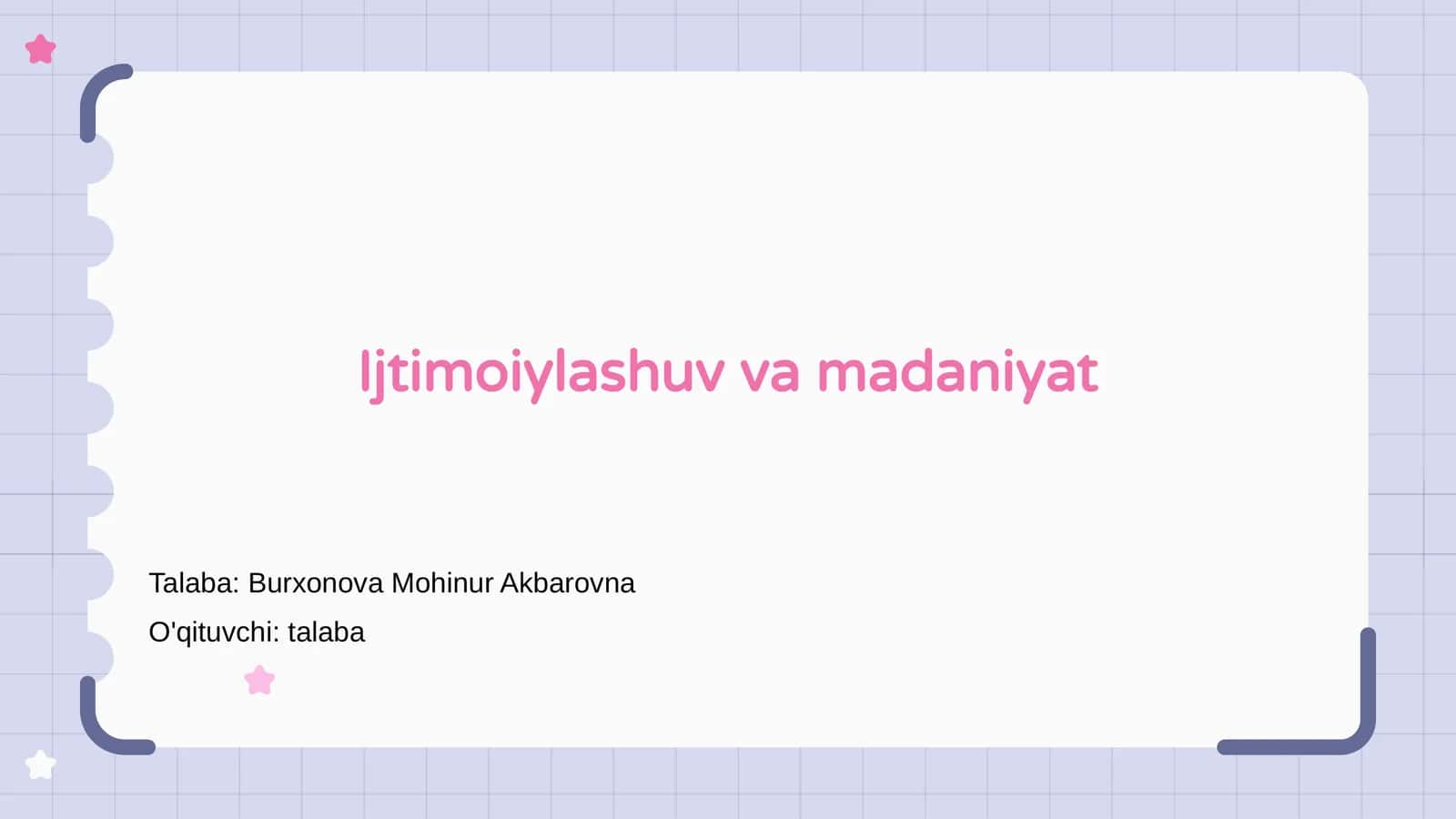 Ijtimoiylashuv va madaniyat 1