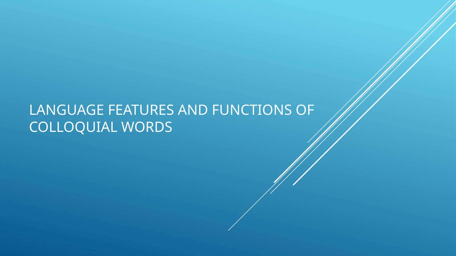 Colloqial words 1