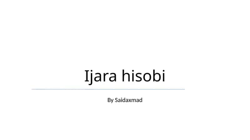 Ijara hisobi 1