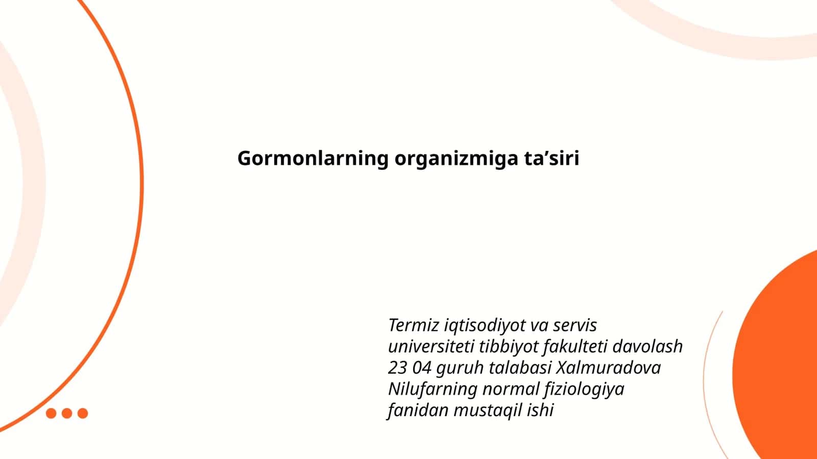 Gormonlarning organizmiga taʼsiri 1