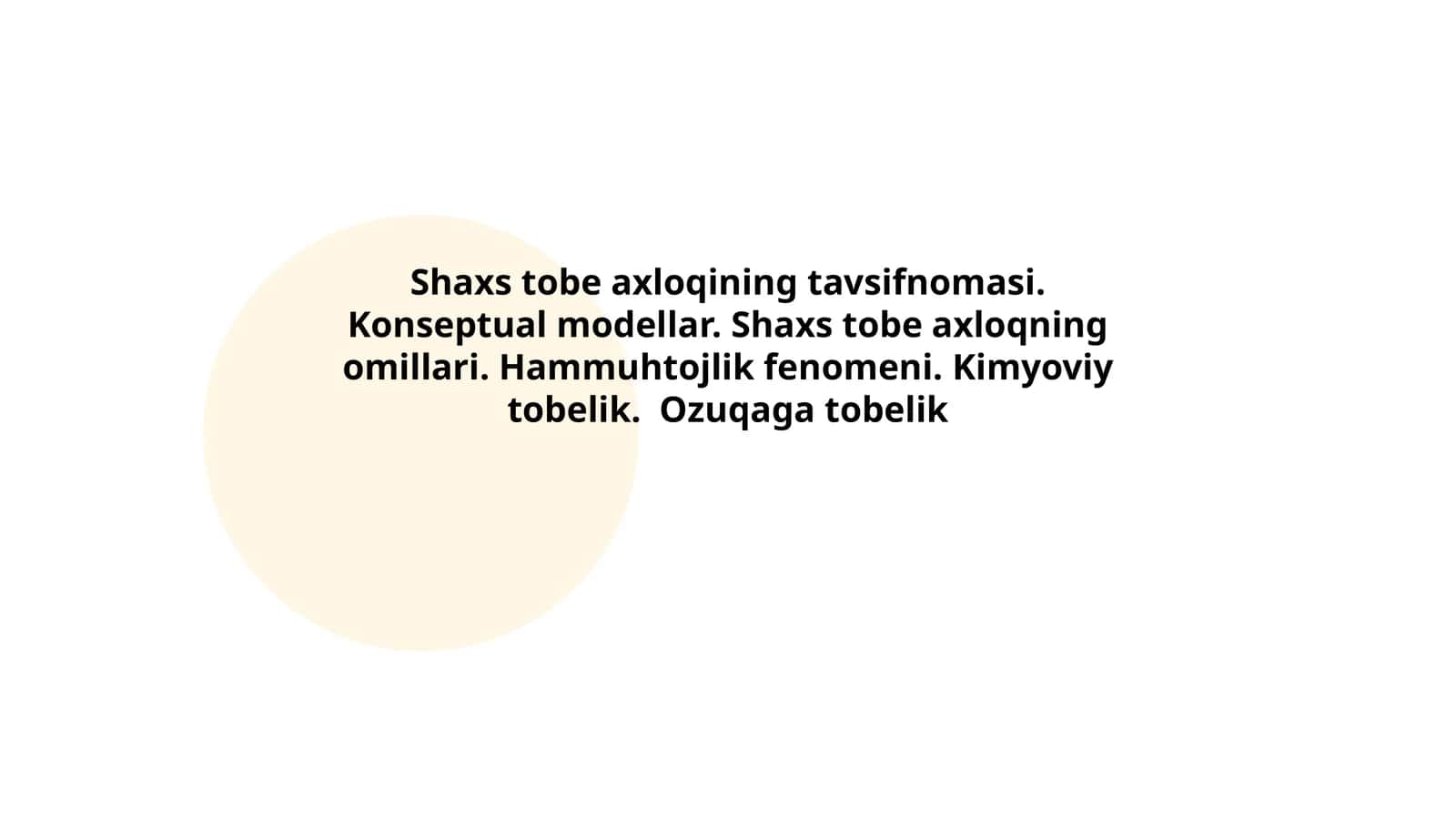 Shaxs tobe axloqining tavsifnomasi 1