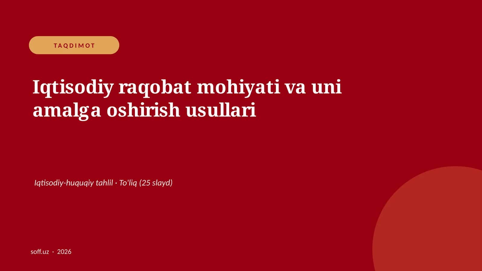 Iqtisodiy raqobat mohiyati va uni amalga oshirish usullari 1