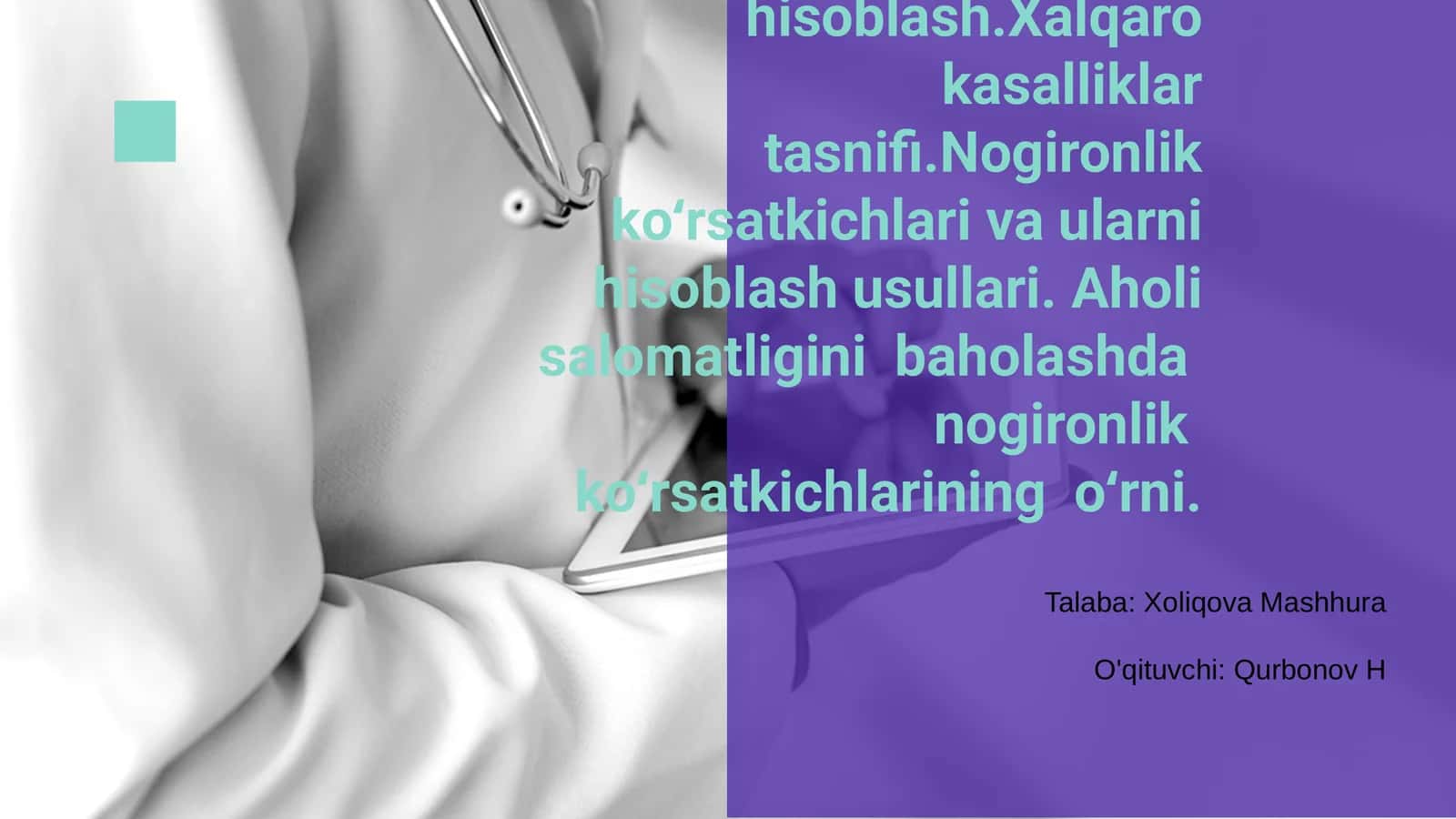Aholi kasallanishlari ko‘rsatkichlari va hisoblash usullari 1