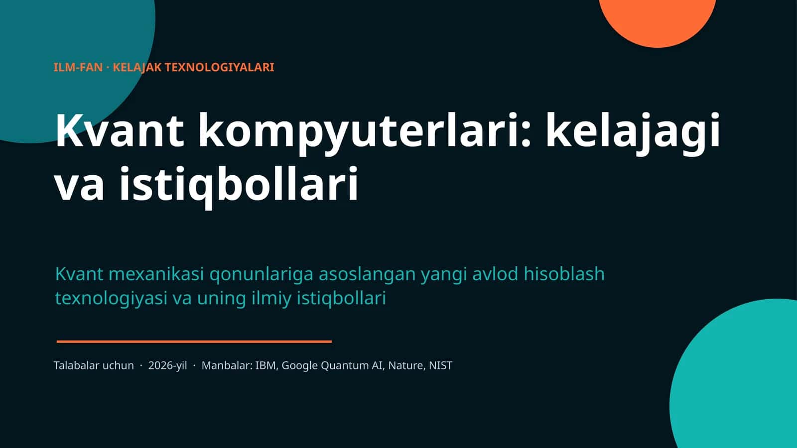 Kvant kompyuterlari: kelajagi va istiqbollari 1