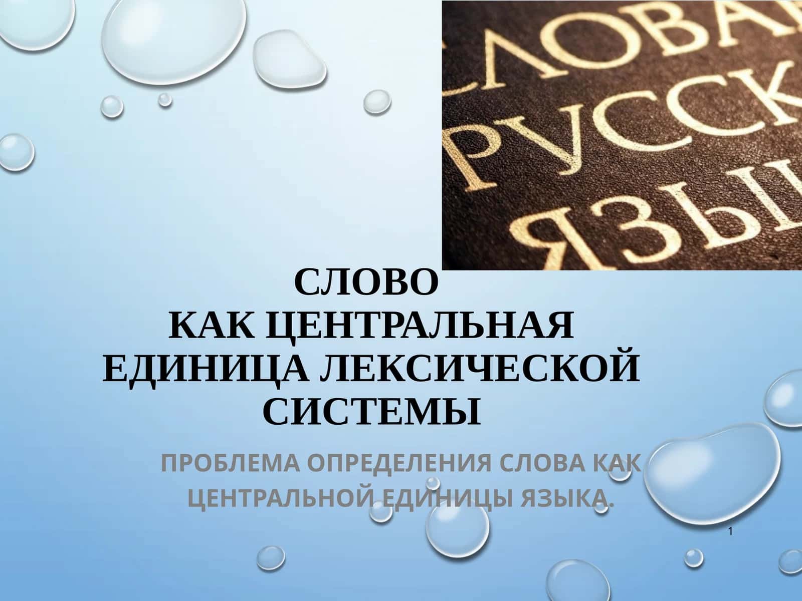 Слово как центральная единица лексической системы 1