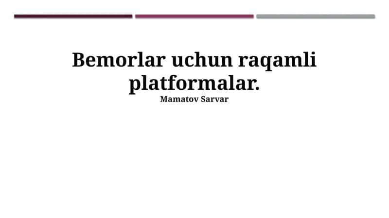Bemorlar uchun raqamli platformalar 1
