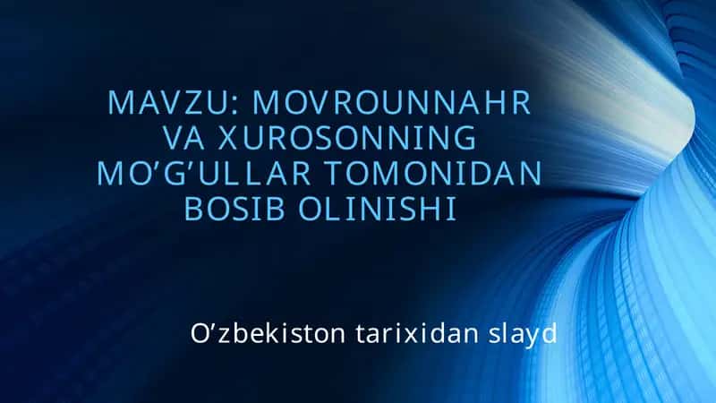 O’zbekistontarixidan slayd 1
