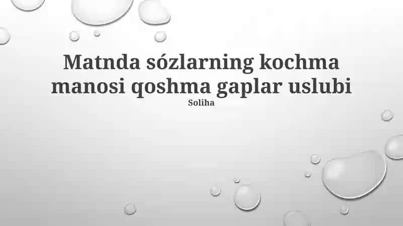 Majoziy So'zlar