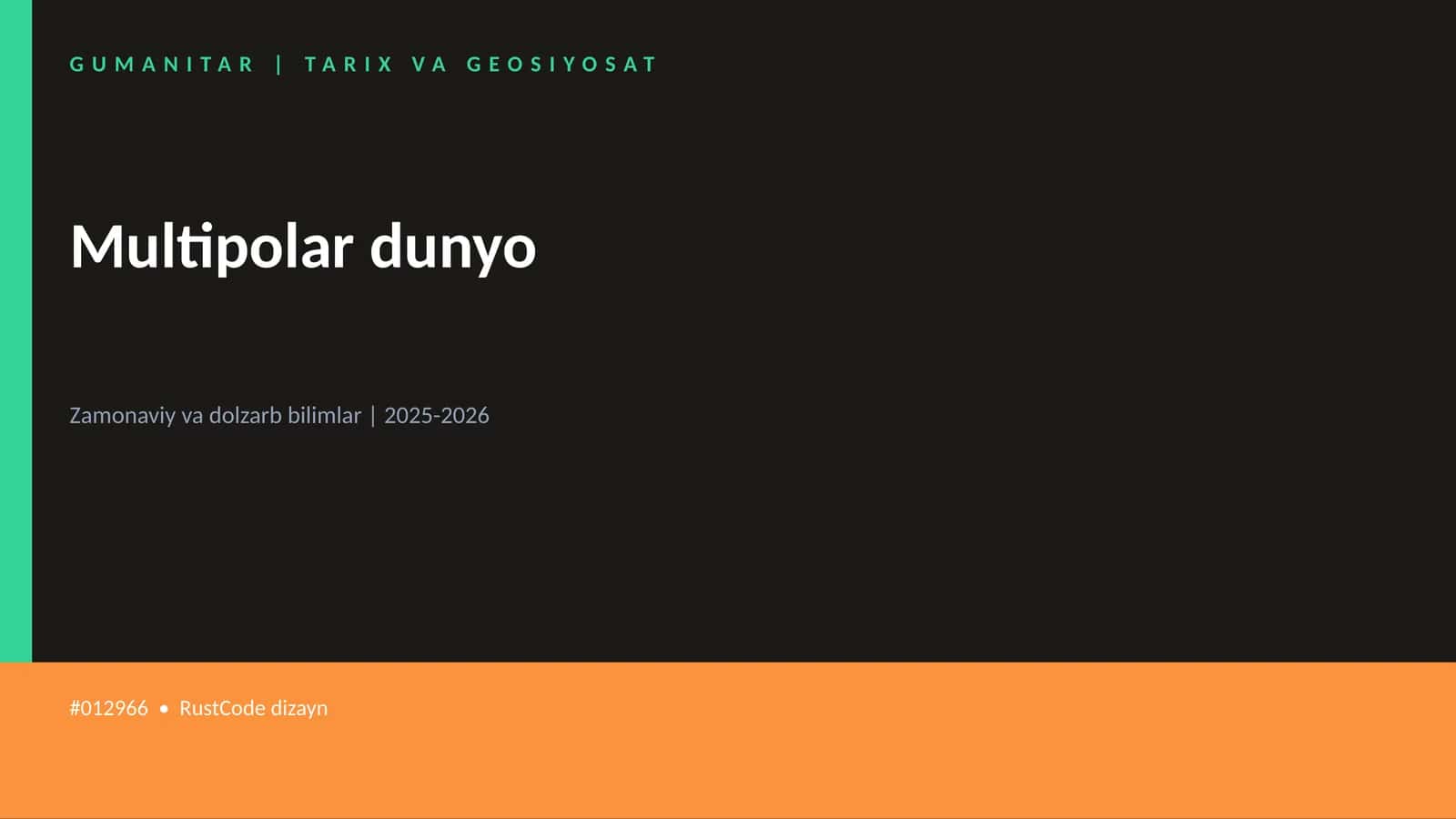 Multipolar dunyo 1