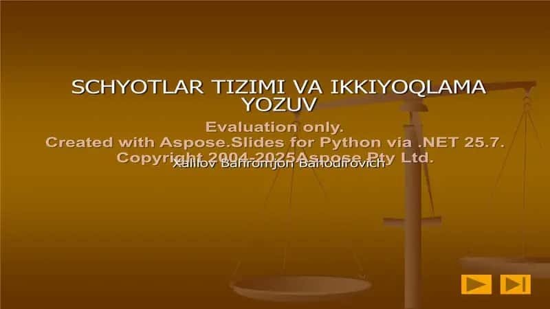 Moliyaviy hisob schyotlari va ikkiyoqlama yozuv 1