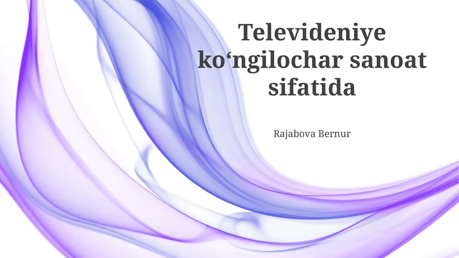 Televideniye koʻngilochar sanoat sifatida 1